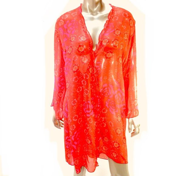 Natori Sheer Floral Robe